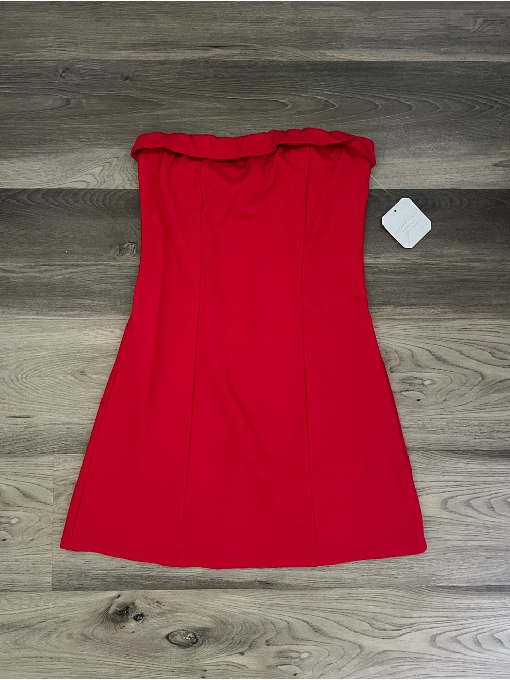 Altar'd State Strapless Red fold over Mini Dress